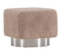 Pouf Design Tissu Bouclette "Newton" 45cm Marron