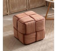 Pouf carré en tissu pour le salon, tabouret à langer, tabouret bas pour un rangement peu encombrant (marron)