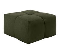 Pouf carré en tissu texturé vert TRIMALDI