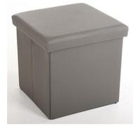 Pouf carre Lilo en Polyurethane coloris gris, Dim : H37.5 x P38 x L38 cm -PEGANE- gris G