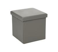- Pouf carré Pliant - PVC - Gris