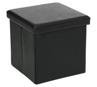 Pouf carré Pliant - PVC - Noir