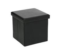 Atmosphera - Pouf carré Pliant - PVC - Noir Noir G