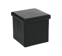 Atmosphera – Pouf carré pliant simili – Noir G