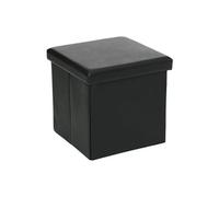 Pouf carré pliant simili noir