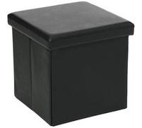 Pouf carré pliant simili noir Atmosphera Noir G