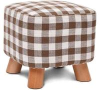 Pouf carré rembourré amovible en tissu de lin pour le salon, base en bois élégante, tabouret polyvalent, options de couleur disponibles, parfait pour la décoration de la maison
