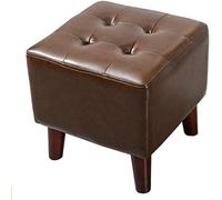 Pouf carré repose-pieds - Cadre en bois simple imperméable respirant en tissu PU stable pour canapé de salon - Décoration de meubles polyvalente