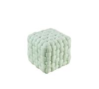 Pouf carré velours tressé bleu Nathie