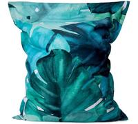 Lumaland Pouf géant de Luxe | Intérieur et extérieur XXL Pouf avec Housse Lavable | 140cm x 180cm | Grand Coussin d'assise | Sac intérieur Rechargeable incluant 380 litres de Billes EPS [Botanique]