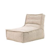 Pouf Chaise Longue en Velours Côtelé Otto - ICON - Beige - Intérieur - Tissu - 1 Place