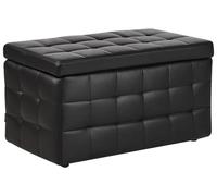 Pouf Chesterfield en cuir PU noir MICHIGAN