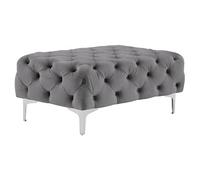 Pouf chesterfield en velours anthracite EDWINA