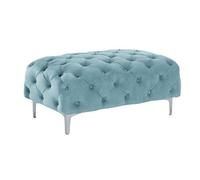Pouf chesterfield en velours bleu pastel EDWINA