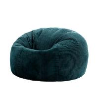 Icon Kingston Pouf Velours Côtelé, Pouf Poire avec Remplissage, Fauteuil Salon Confortable, Fauteuil Chambre, Meuble Salon, Decoration Chambre, Vert Sarcelle