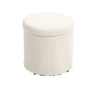 Pouf rangement 32 L pouf salon - HOMCOM - velours côtelé avec couvercle - charge max. 120 kg - pour couloir, chambre, salon - beige