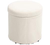 Pouf Coffre 32l Max. 120 Kg Velours Côtelé Beige Clair Beige
