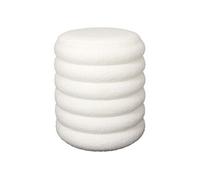 Pouf-Coffre Ø37cm Matelassé Blanc - FLOKI -