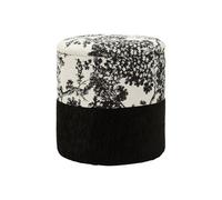 Pouf Coffre à Motifs "Mei" 42cm Blanc & Noir