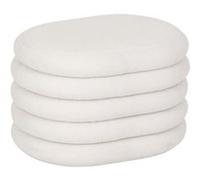 Atmosphera Pouf coffre Guilia bouclette blanc 59 x 45 cm