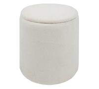 Pouf coffre D35 bouclette blanc Kaydi