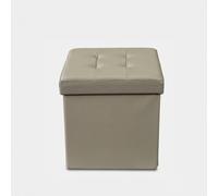 Pouf coffre carré en simili cuir naturel