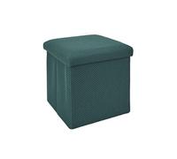AltoBuy Pouf Coffre carré Pliable en Tissu texturé Maille 3D Bleu - Electron