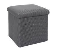 Pouf coffre carré pliable en tissu texturé maille 3D gris - ELECTRON - ALTOBUY Gris