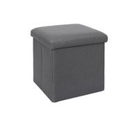 Pouf coffre carré pliable en tissu texturé maille 3D gris - ELECTRON - ALTOBUY Gris
