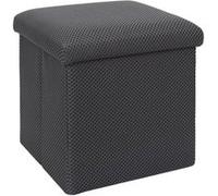 Pouf coffre carré pliable en tissu texturé maille 3D gris - ELECTRON - ALTOBUY Gris