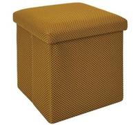 Pouf coffre carré pliable en tissu texturé maille 3D jaune - ELECTRON - ALTOBUY Jaune