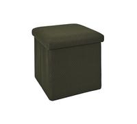 Pouf coffre carré pliable en tissu texturé maille 3D kaki - ELECTRON - ALTOBUY Vert