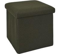 Pouf coffre carré pliable en tissu texturé maille 3D kaki - ELECTRON - ALTOBUY Vert