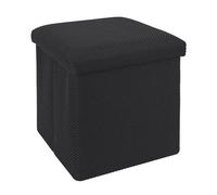 Pouf coffre carré pliable en tissu texturé maille 3D noir - ELECTRON - ALTOBUY Noir