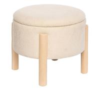Atmosphera Tabouret coffre Elki Chenille D45,5 cm Beige