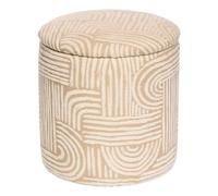 Atmosphera - Pouf coffre Nubo - chenille beige - 31 x 34 cm