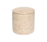 Atmosphera - Pouf coffre Nubo - chenille beige - 31 x 34 cm