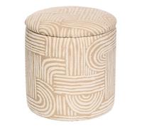 Atmosphera - Pouf coffre Nubo - chenille beige - 31 x 34 cm
