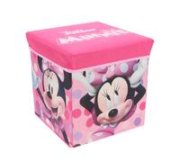 Pouf Coffre de rangement à jouets Minnie Mouse chambre enfant fille banc malle Mickey