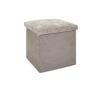 Pouf Coffre de Rangement "Emilia" 38cm Taupe