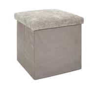 Pouf Coffre de Rangement "Emilia" 38cm Taupe