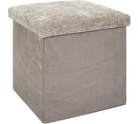 Pouf Coffre de Rangement "Emilia" 38cm Taupe