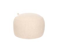 Pouf coffre de rangement en bouclette, coloris beige - Diamètre 60 x Hauteur 40 cm - -