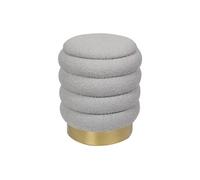 Pouf coffre de rangement en tissu bouclette gris ESDALO