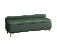 Pouf Coffre De Rangement for Chaussures Moderne avec Base en Métal, Recouvert De Cuir PU, Idéal for La Chambre À Coucher, À Placer Au Pied du Lit Ou comme(Forest Green,60x40x40cm)