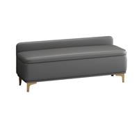 Pouf Coffre De Rangement for Chaussures Moderne avec Base en Métal, Recouvert De Cuir PU, Idéal for La Chambre À Coucher, À Placer Au Pied du Lit Ou comme(Dark Gray,100x40x40cm)