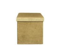 Home Deco Factory - Pouf coffre de rangement pliable Giullia velours côtelé Moutarde