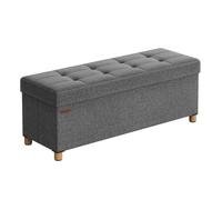 Pouf coffre de rangement - HELLOSHOP26 - Banc pliant - Gris foncé - 112L - 300 kg de charge