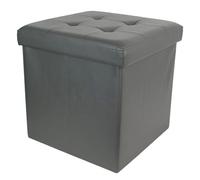 Pouf & Coffre de Rangement "Home Factory" 38cm Gris