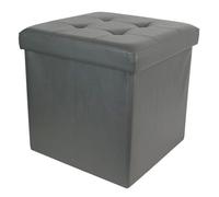 Pouf & Coffre de Rangement ""Home Factory"" 38cm Gris